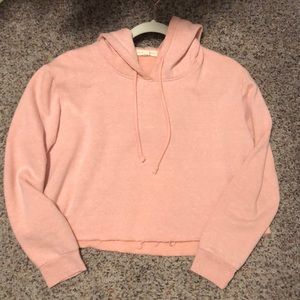 Pink Cropped Hoodie